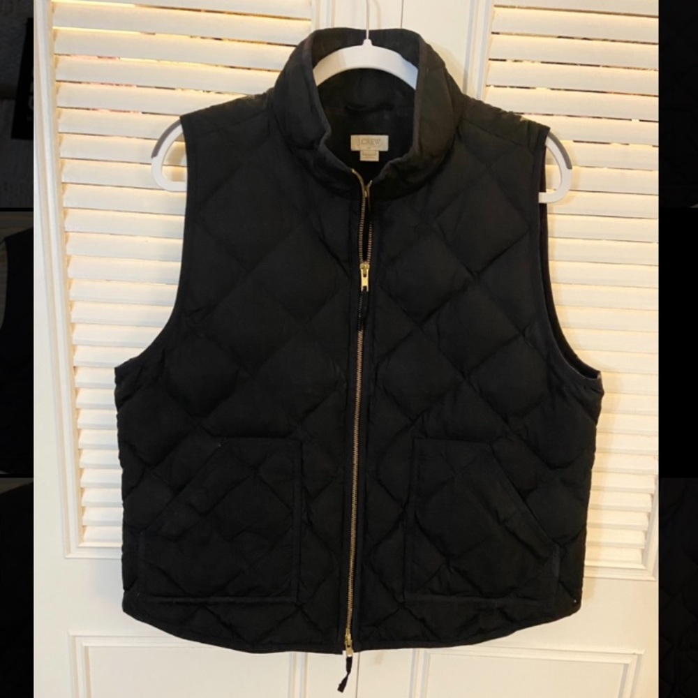 J. Crew Black Puffer Vest